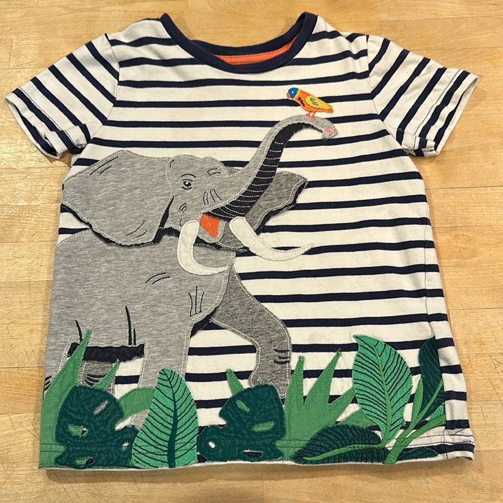 Mini Boden 5-6 T Elephant Shirt